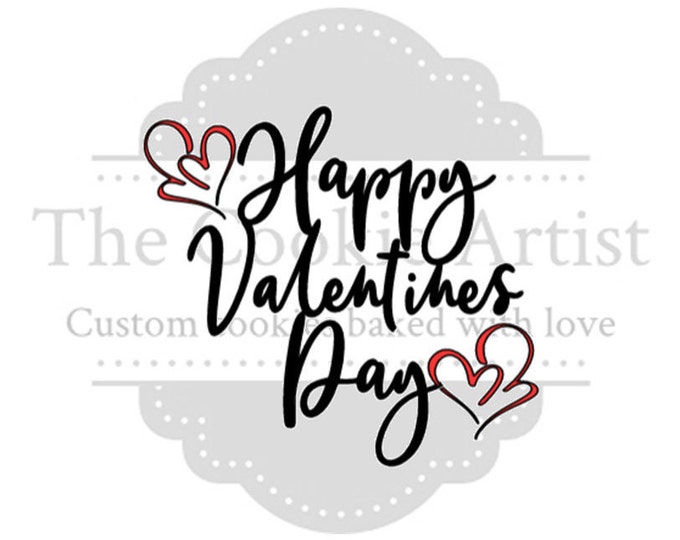 Happy V-Day 1 or 2 part silk screen stencil, Valentine stencil, mesh stencil, custom stencil, custom silk screen stencil, cake stencil