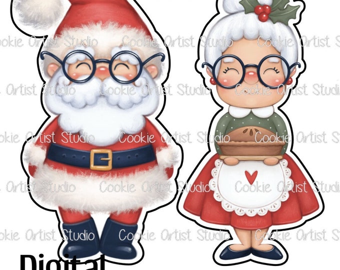 Mr. and Mrs. Claus DIGITAL STL file, cookie cutter to download, downloadable file only