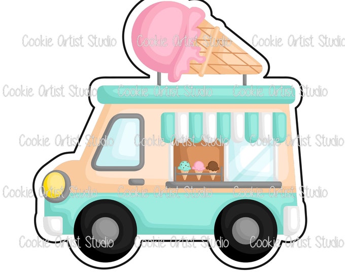 Ice Cream Truck Cookie Cutter and Fondant Cutter Set