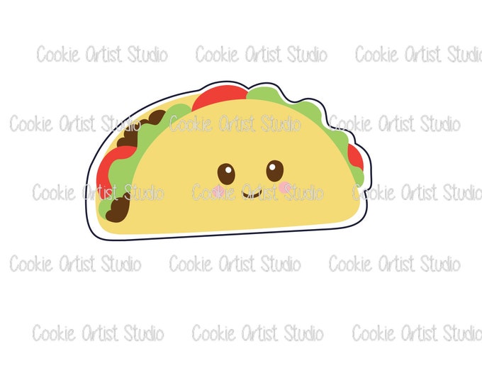 Cute Taco Cookie Cutter and Fondant Cutter Set