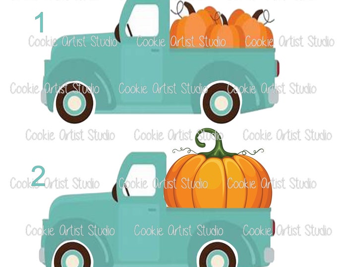 Truck with Pumpkins Cookie Cutter and Fondant Cutter Set - Choose design