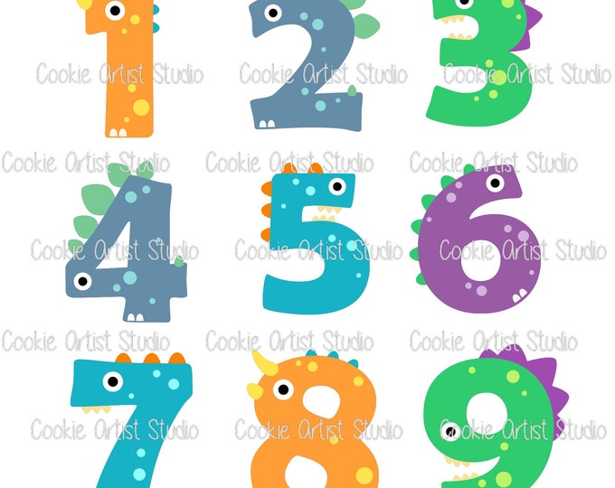 Dinosaur Numbers Cookie Cutter and Fondant Cutter Set