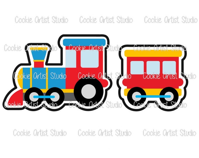 Train Engine and Train Car DIGITAL STL file, cookie cutter to download, downloadable file only