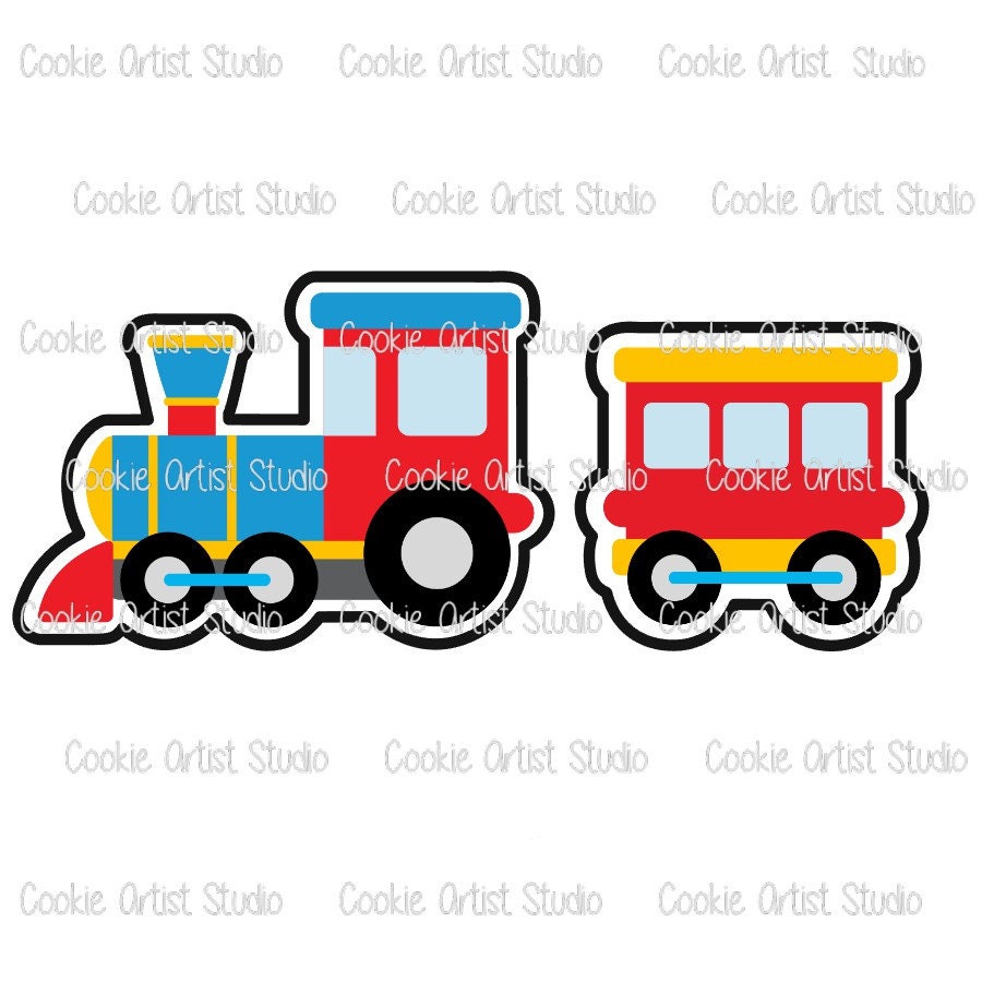 Train Engine and Train Car Cookie Cutter and Fondant Cutter Set