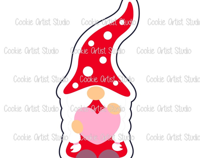 Valentine Girl Gnome Cookie Cutter and Fondant Cutter Set