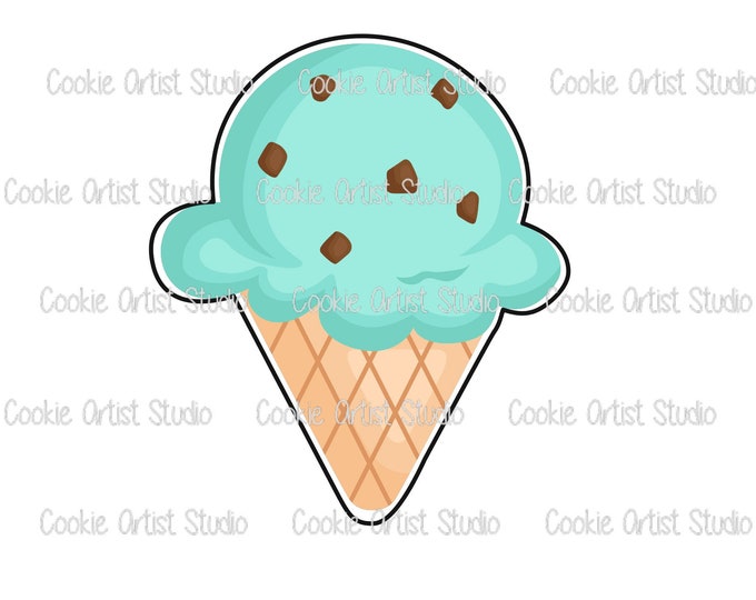 Ice Cream Cone Cookie Cutter and Fondant Cutter Set