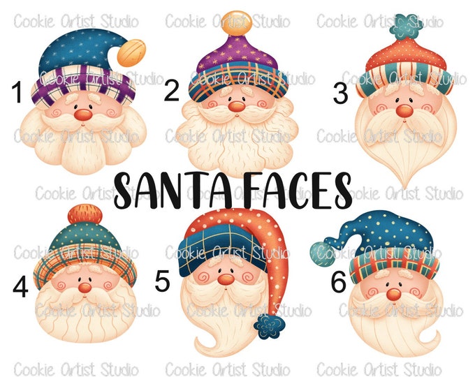 Santa Faces Cookie Cutter and Fondant Cutter Set-Choose 1 or all