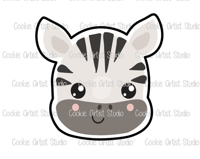 Zebra Face Cookie Cutter and Fondant Cutter Set
