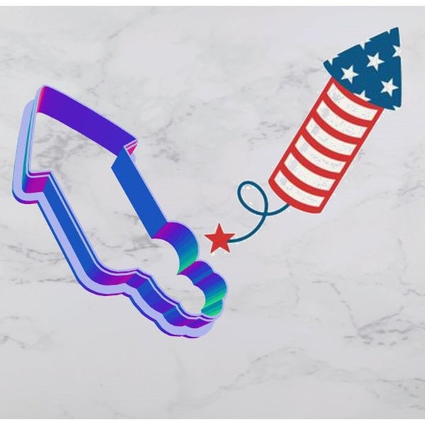 Firework 4th of July DIGITAL STL file, cookie cutter to download, downloadable file only