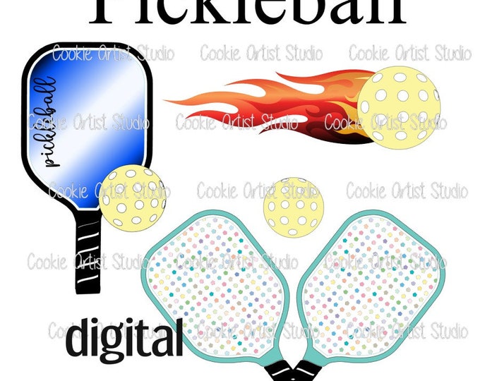 Pickleball Set DIGITAL STL file, cookie cutter to download, downloadable file only