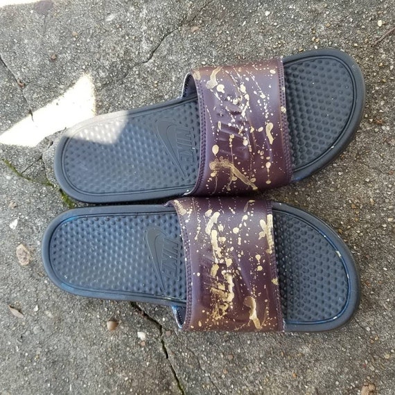 nike slides paint splatter