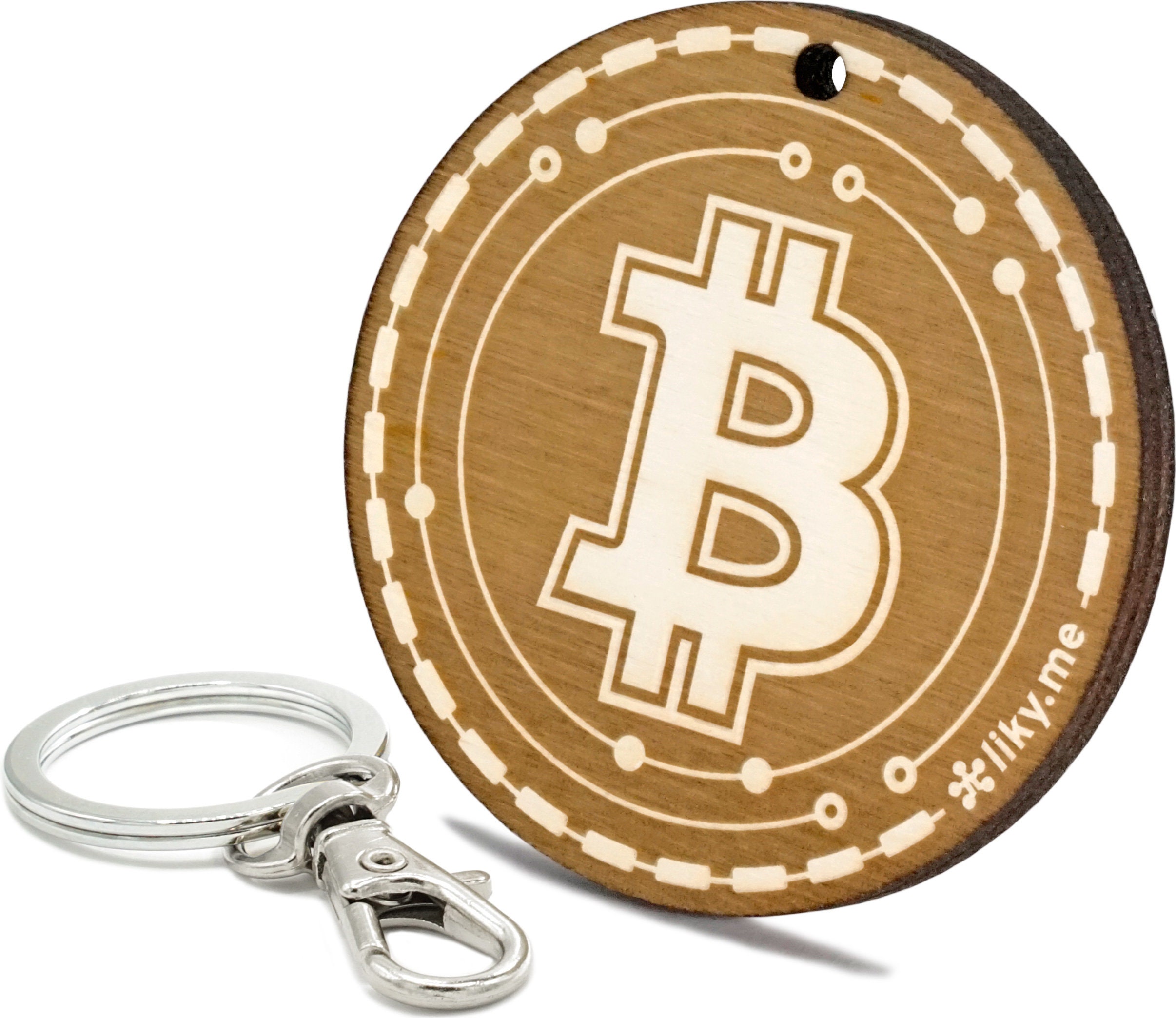 Portachiavi in metallo con pendente Bitcoin Portachiavi lucido con fisarmonica Bitcoin Art SouvenirGolden 