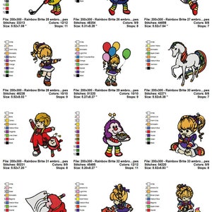 Rainbow Brite Embroidery Design Bundle 160