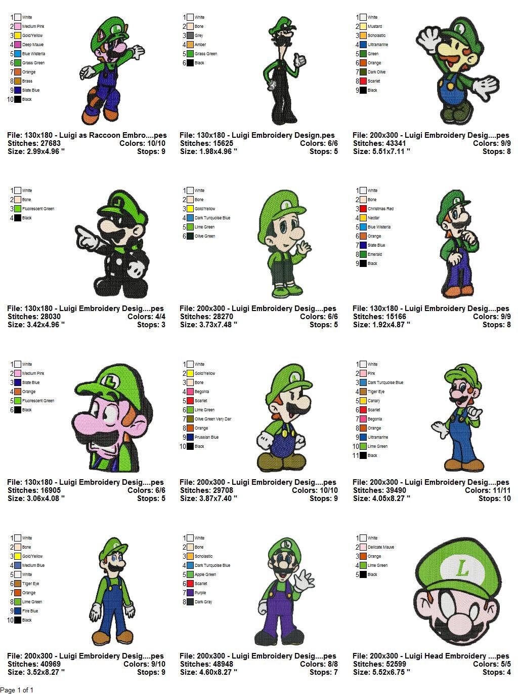 Super Mario Embroidery Design Bundle 179 Etsy