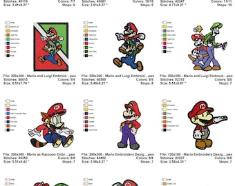 Super Mario Embroidery Design Bundle 180