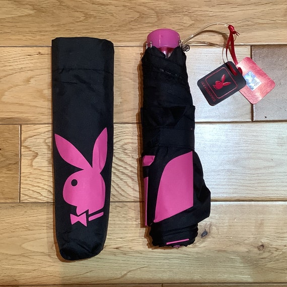 Playboy Pink Bunny Logos Black Umbrella.Original … - image 3