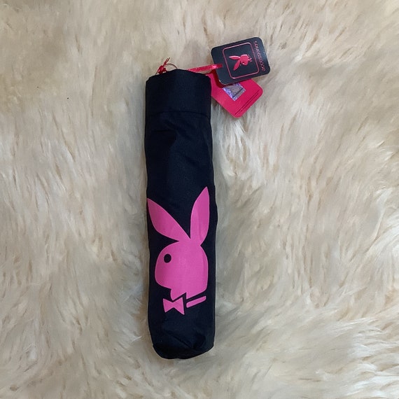Playboy Pink Bunny Logos Black Umbrella.Original … - image 4