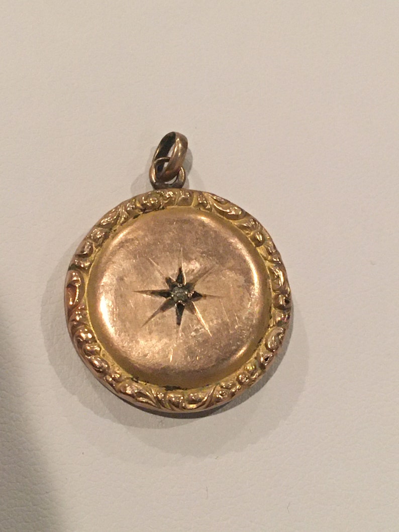 Antique Victorian Gold Star Monogrammed Locket