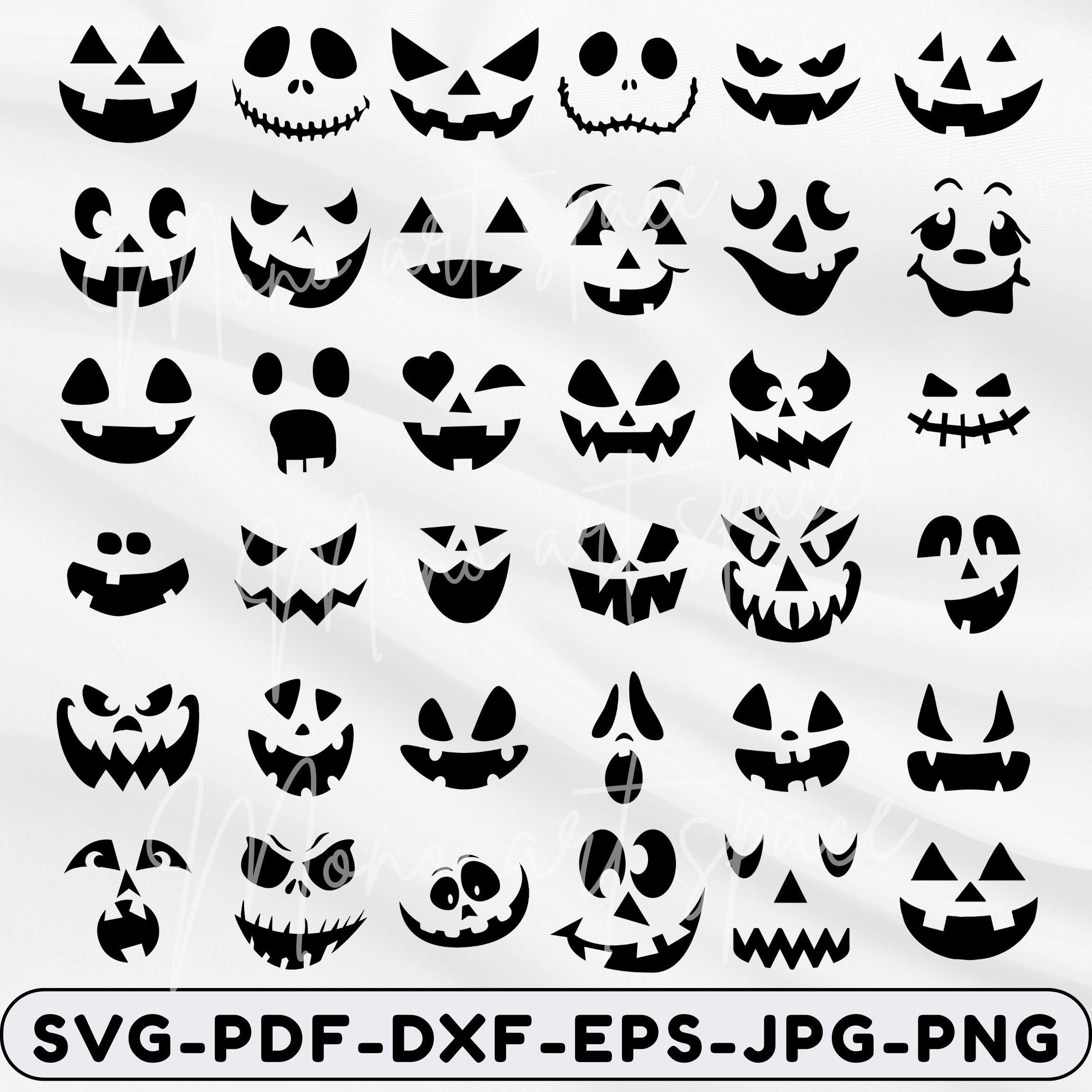 ジャック・オー・ランタンの顔 SVG バンドル、ハロウィーン彫刻ステンシル（デジタルダウンロード） - Etsy 日本, image size:2300x2300