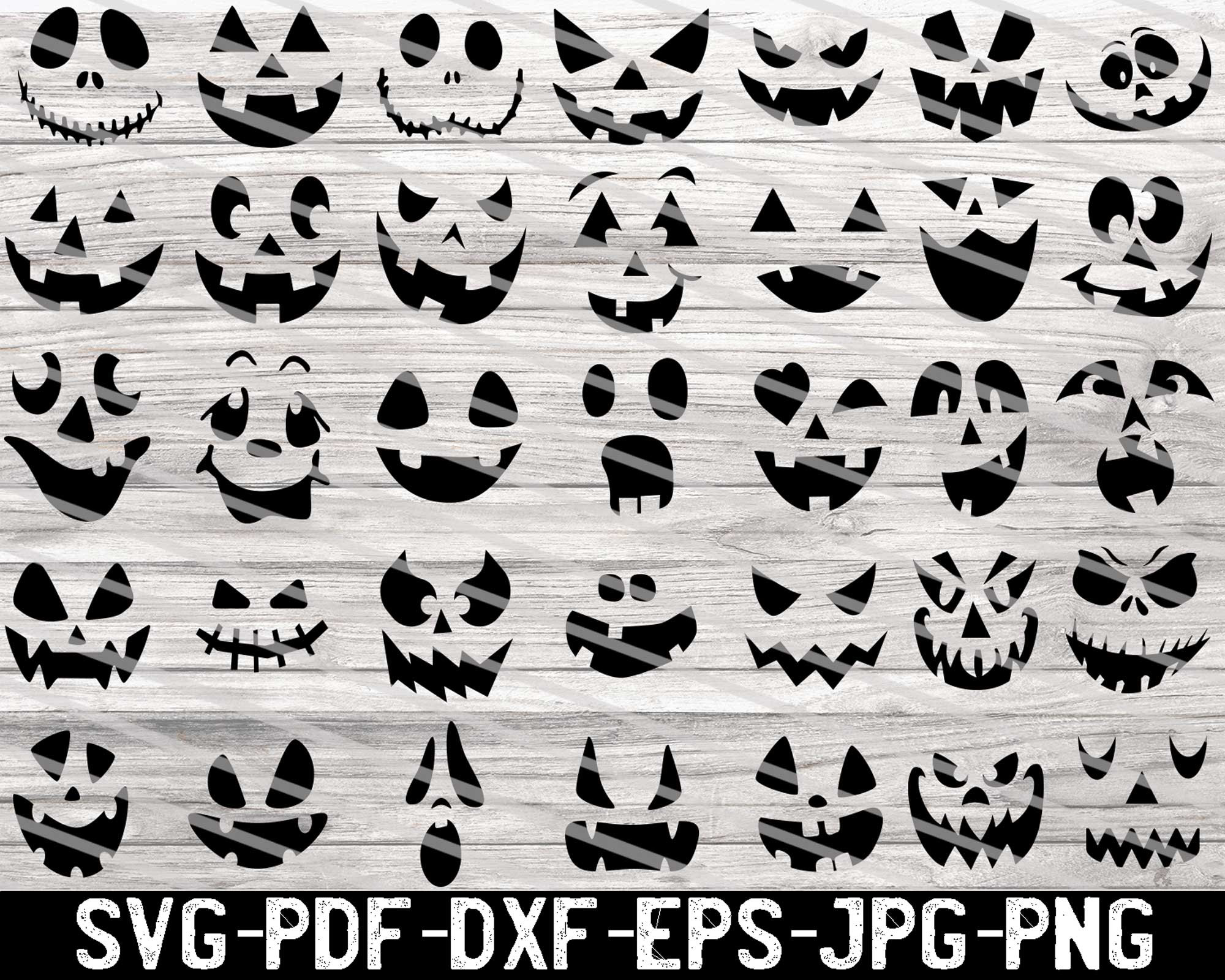 Pumpkin Face Svg Bundle Cute Halloween Faces Svg Pumpkin - Etsy Canada