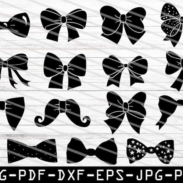 Bow Svg Bundle, Bow Tie Svg, Bow Vector, Bow Svg File, Bow Clipart, Cheer Bow Svg, Dxf, Png, Eps, Jpg, Pdf.