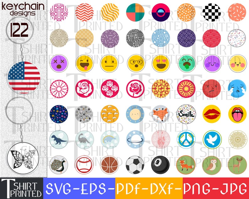 Download Keychain Svg Keychain Svg Bundle Keychain Design Round | Etsy