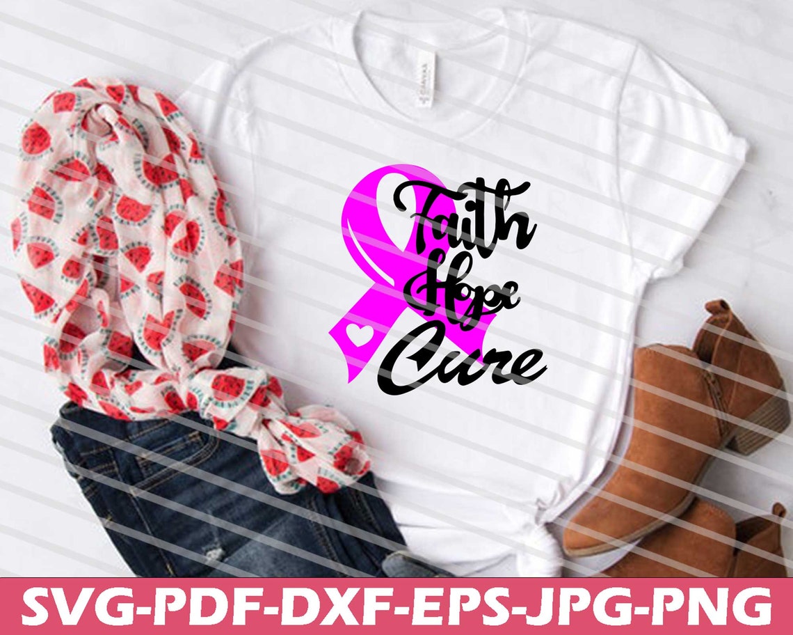 Breast Cancer Svg Faith Heartbeat Ribbon Svg Cancer Survivor - Etsy