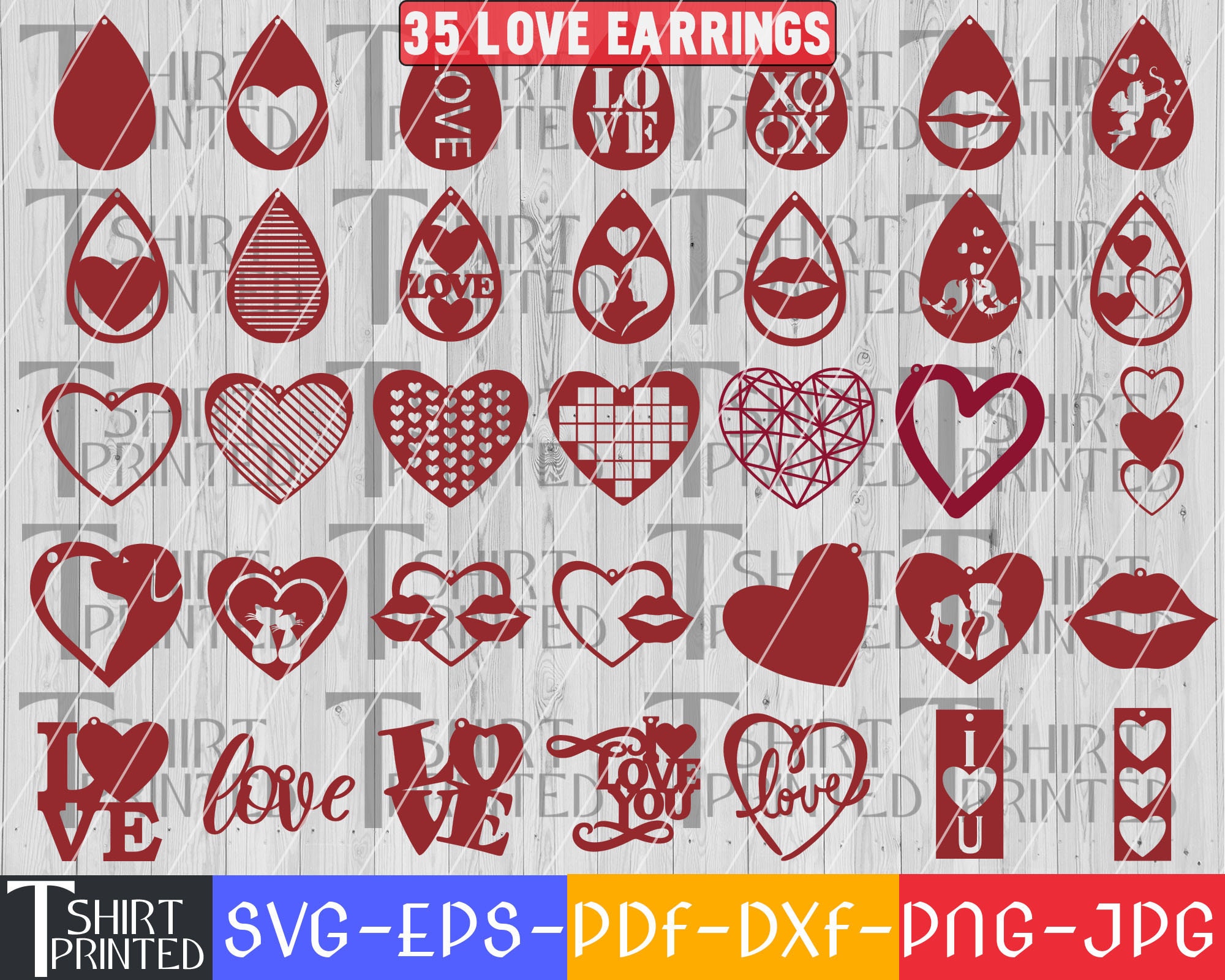 Valentine's Day Earring Bundle Svg Love Svg Valentine | Etsy