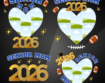Senior Mom 2026 Football PNG & Canva Vorlage: Abschluss-Shirt-Design + Trivia-Spiele