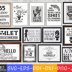 Bathroom Sign Svg Bundle, Bathroom Quote, Funny Bathroom Svg, Restroom Quotes Svg, Bathroom Sayings Svg, Dxf, Png, Eps, Jpg, Pdf.