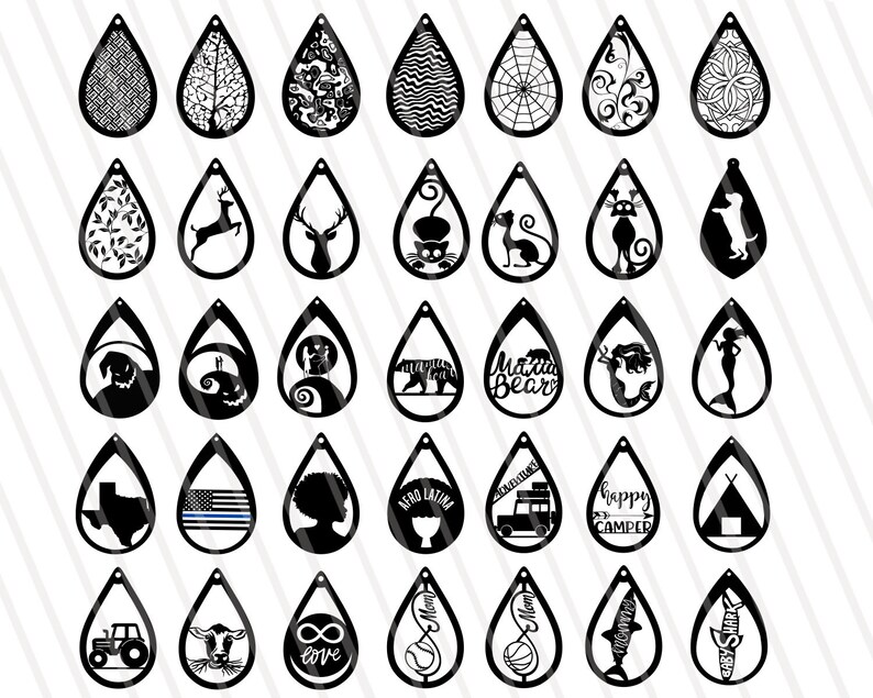 Download Earring SVG Bundle Instant Download Earrings Bundle Tear ...
