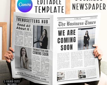 Bewerkbare sjabloon voor zakelijke Canva-kranten (pdf)