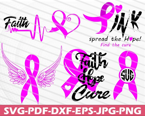 Breast Cancer Svg Faith Heartbeat Ribbon Svg Cancer Survivor Etsy