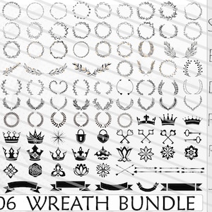 Laurel Wreath Svg, Wreath Svg, Laurel Wreath Svg Bundle, Laurel Svg, Hand Drawn Wreath, Crown Svg, Keys Svg, Svg, Dxf, Png, Eps, Jpg, Pdf.