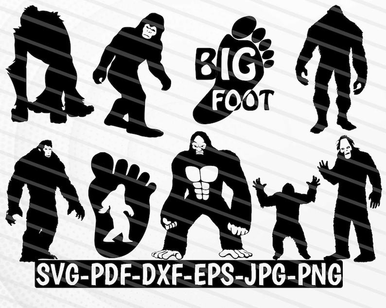 Bigfoot Svg Bundle Bigfoot Clipart Bigfoot Cut Files for | Etsy