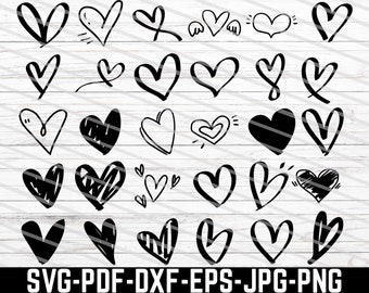 Heart Svg Bundle, Hearts Svg, Love Svg, Valentine Days Svg, Heart Cut Files, Heart Svg, Heart Icons, Doodle Svg, Dxf, Png, Eps, Jpg, Pdf.