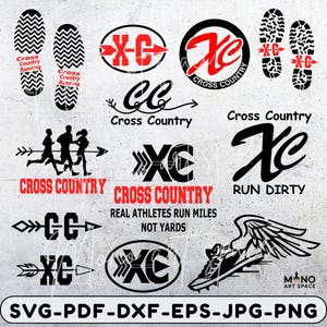 Cross Country Svg Bundle, Running Team Svg Pack, Track and Field Svg, Marathon Runner SVG, Sports Quotes, Dxf Png Eps Jpg PDF