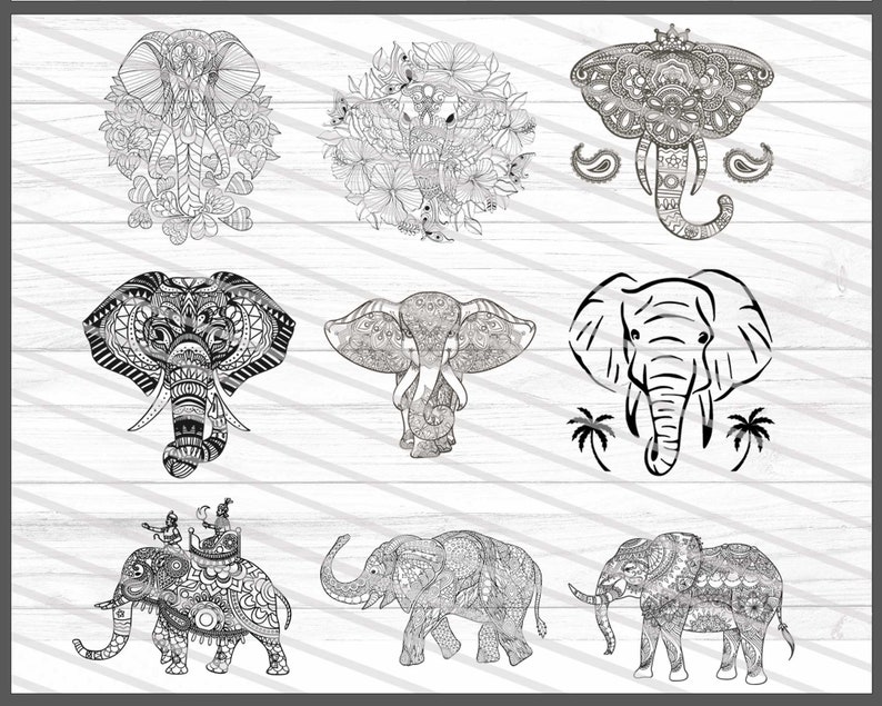 Download Ethnic Elephant Svg Bundle Zentangle Elephant Svg Mandala ...