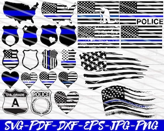 American Flag Svg, Police Svg, Thin Blue Line Svg, Blue Lives Matter, Police Svg Bundle, Police Badge Svg, Dxf, Png, Eps, Jpg, Pdf.