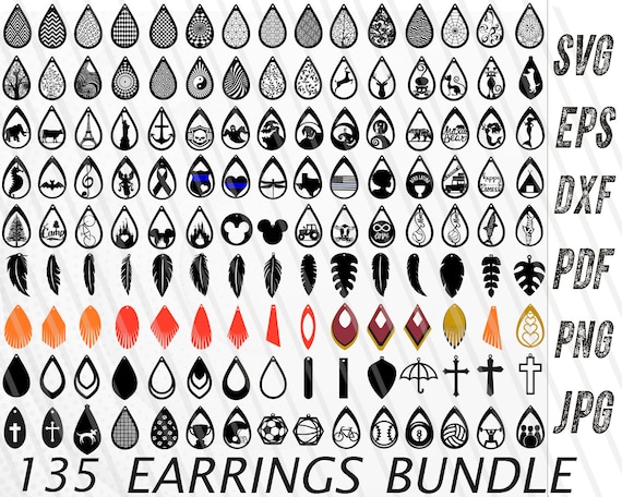 Teardrop Svg Dxf Eps Jpg Png Leather Earrings Svg Jewelry Svg,Cuttable Leather Svg Earring Svg Bundle Earring Template Svg Pdf.