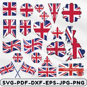 Union Jack SVG Bundle, UK Flag Clipart (Digital Download)