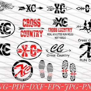 Cross Country Svg-bundel, Cross Country Svg, Cross Country Pack downloaden, Sport Svg, Dxf, Png, Eps, Jpg, Pdf. afbeelding 1