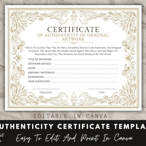 CERTIFICATE OF AUTHENTICITY CARD | simmod