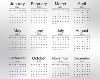 2026 Calendar Bundle, Printable and Digital Planner (Instant Download)