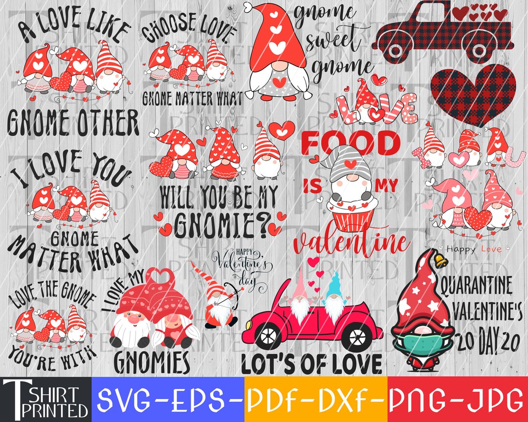 Valentine Day Gnomes Svg Love Svg Valentine Svg Valentine - Etsy