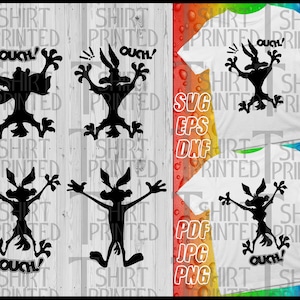 Coyote Splat Svg, Coyote Splat Flat Svg, Wile E Coyote, Coyote Splat Logo Svg, Bundle Svg Cartoon, Dxf, Png, Eps, Jpg, Pdf.