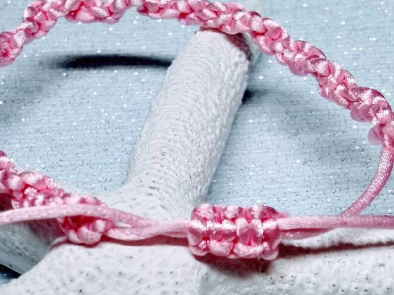spiral bracelet handmade boho hippie surfer yoga friendship bracelet minimalist unisex Jewellery satin cord Pink Macrame Bracelet