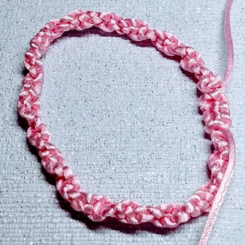 spiral bracelet handmade boho hippie surfer yoga friendship bracelet minimalist unisex Jewellery satin cord Pink Macrame Bracelet