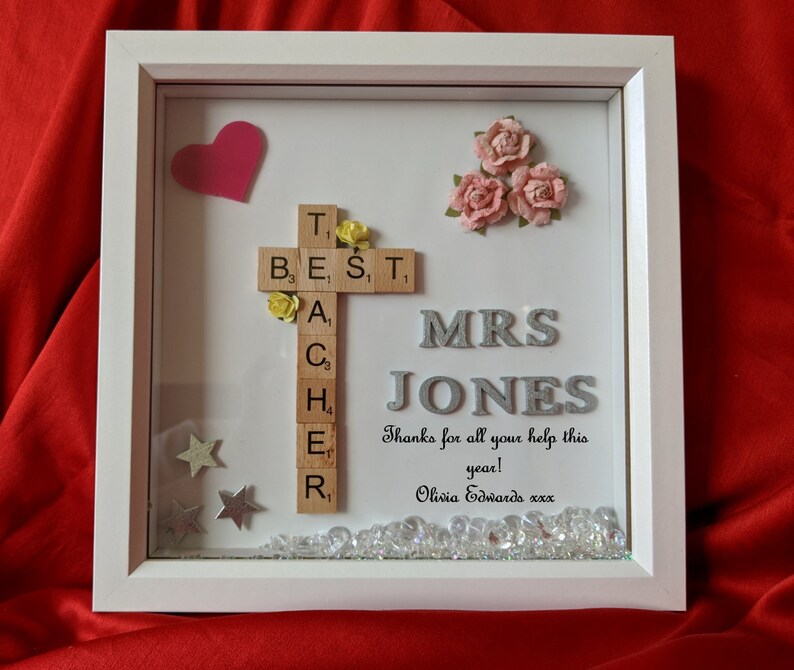 Personalised Best Teacher Shadow Box Frame Gift Leaving Day 3D Etsy
