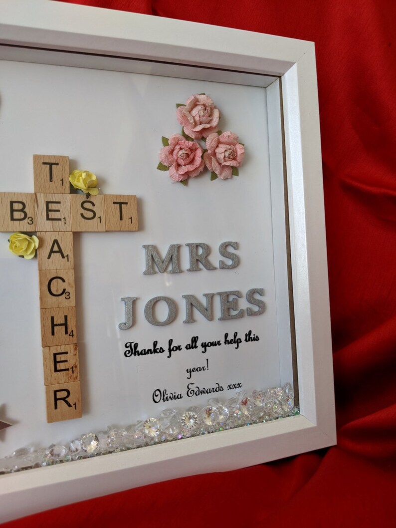 Personalised Best Teacher Shadow Box Frame Gift Leaving Day 3D Etsy